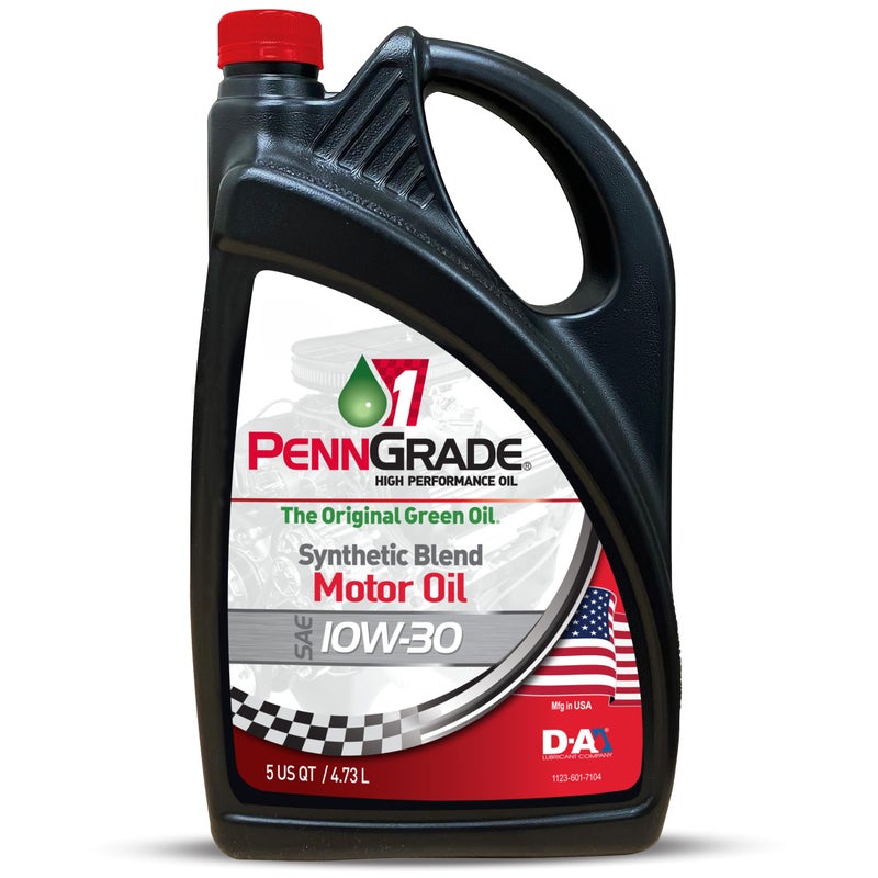PENN GRADE1 PENN GRADE 1, 71500, Synthetic Blend High Performance Oil SAE 10W30, 5 Quart - Image 1